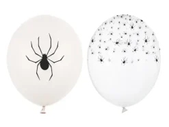 Balon gumowy biały z pająkiem mix wzorów 1 szt.