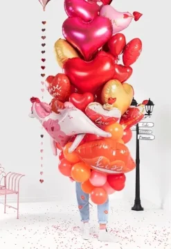 Balon gumowy Serce serca czerwone 16 cali 1 szt.