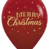 Balon gumowy świąteczny Merry Christmas ze śnieżynkami Sempertex 12 cali 1 szt.