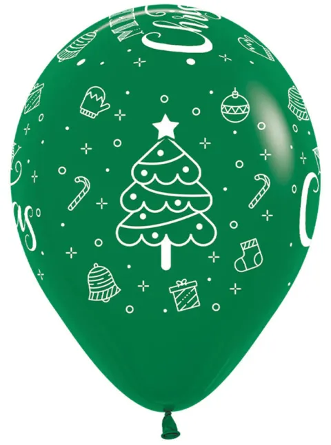 Balon gumowy świąteczny Merry Christmas Sempertex 12 cali 1 szt.