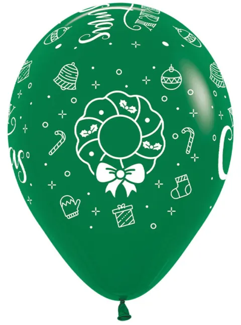 Balon gumowy świąteczny Merry Christmas Sempertex 12 cali 1 szt.