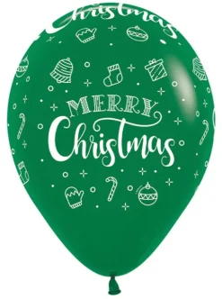 Balon gumowy świąteczny Merry Christmas Sempertex 12 cali 1 szt.
