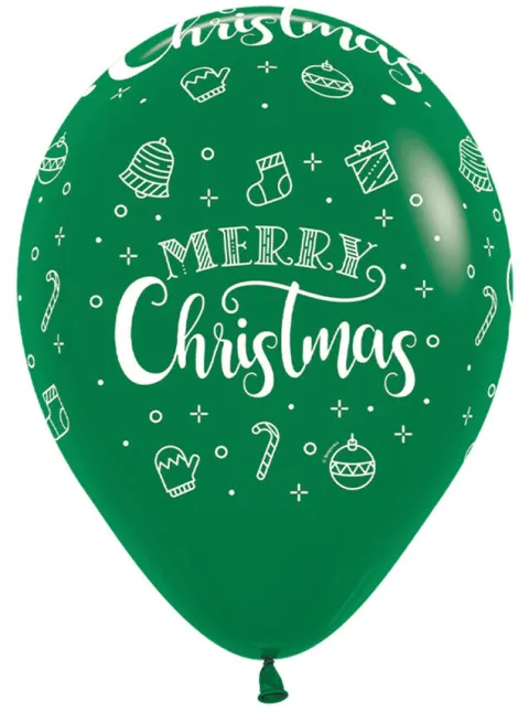 Balon gumowy świąteczny Merry Christmas Sempertex 12 cali 1 szt.
