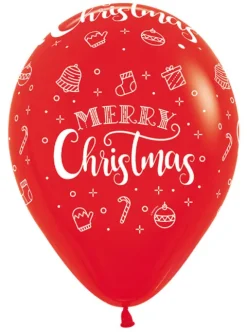 Balon gumowy świąteczny Merry Christmas Sempertex 12 cali 1 szt.