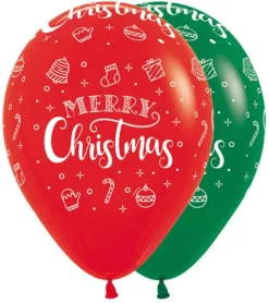 Balon gumowy świąteczny Merry Christmas Sempertex 12 cali 1 szt.