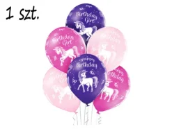 Balon JEDNOROŻCE Hapy Birthday 12 cali 1 szt.