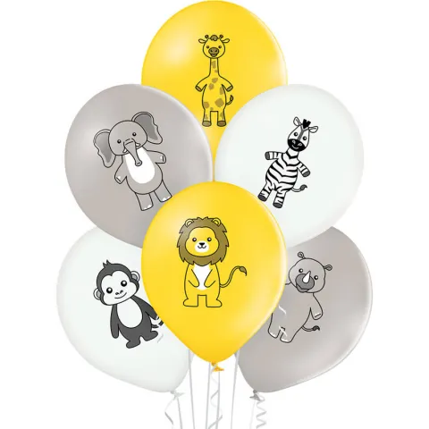 Balon JUNGLE ANIMALS Zwierzęta Dżungla 12 cali 1 szt.