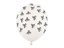 Balon lateksowy biały Kokardki 1 sztuka 12 cali 30 cm mix wzorów