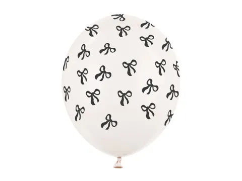 Balon lateksowy biały Kokardki 1 sztuka 12 cali 30 cm mix wzorów