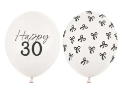 Balon lateksowy pastelowy Happy 30 1 sztuka 12 cali 30 cm Pastel Off-white z nadrukiem