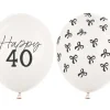 Balon lateksowy pastelowy Happy 40 1 sztuka 12 cali 30 cm Pastel Off-white z nadrukiem