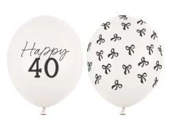 Balon lateksowy pastelowy Happy 40 1 sztuka 12 cali 30 cm Pastel Off-white z nadrukiem