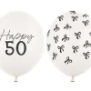 Balon lateksowy pastelowy Happy 50 1 sztuka 12 cali 30 cm Pastel Off-white z nadrukiem