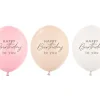 Balon lateksowy pastelowy Happy Birthday 1 sztuka 12 cali 30 cm różowy mix