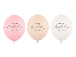 Balon lateksowy pastelowy Happy Birthday 1 sztuka 12 cali 30 cm różowy mix