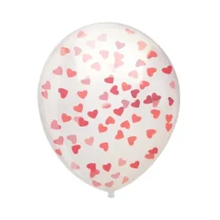 Balon przeźroczysty z konfetti serca Czerwone 12 cali 1 szt.