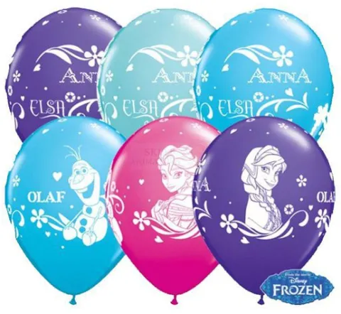 Balon Qualatex 11 cali Anna, Elsa i Olaf 1 szt