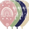 Balon Sempertex Boho Rainbow Happy Birthday 12 cali 1 szt. mix