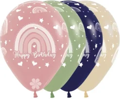 Balon Sempertex Boho Rainbow Happy Birthday 12 cali 1 szt. mix