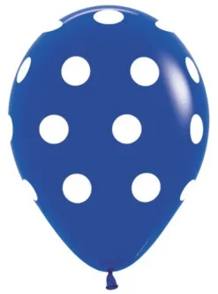 Balon Sempertex Granatowy w białe Kropki 12'' 1 szt