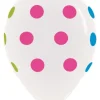 Balon Sempertex Transparentny w Neonowe Kropki 12'' 1 szt