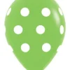 Balon Sempertex Zielony w białe Kropki 12'' 1 szt