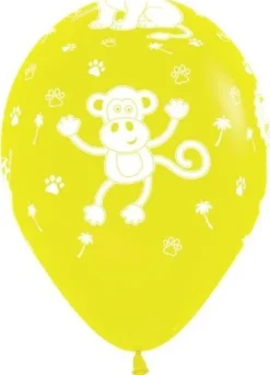 Balon Sempertex Zwierzęta z dżungli 12'' 1 sztuka Zółty