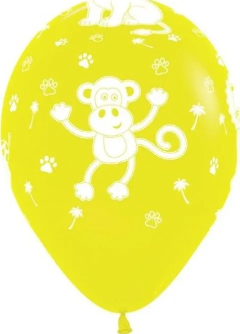 Balon Sempertex Zwierzęta z dżungli 12'' 1 sztuka Zółty