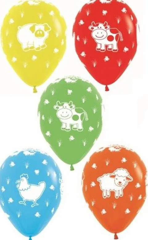 Balon Sempertex Zwierzęta z farmy 12'' 1 szt. Żółty