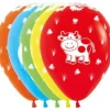 Balon Sempertex Zwierzęta z farmy 12'' 1 szt. Pomarańczowy