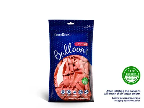 Balon Strong Metallic jednokolorowy 5 cali 100 szt. Metallic Rose Gold