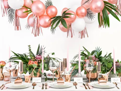 Balon Strong Metallic jednokolorowy 5 cali 100 szt. Metallic Rose Gold