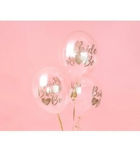 Balony Bride to be 6 szt. platynowy