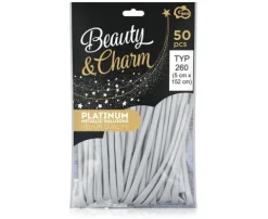 Balony do modelowania Chrome platynowe 260Q Beauty&Charm 50 szt. złote lub srebrne