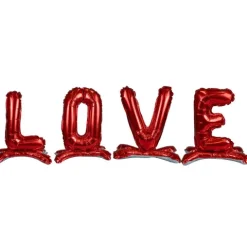 Balony foliowe stojące czerwone, napis LOVE