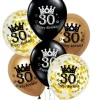 Balony gumowe 30 lat Happy Birthday zestaw 6 szt. mix 12 cali