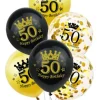 Balony gumowe 50 lat Happy Birthday zestaw 6 szt. mix 12 cali