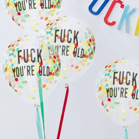 Balony gumowe "You're Old" śmieszne urodzinowe 12 cali zestaw 5 sztuk
