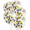 Balony gumowe z czarno złotym konfetti 12'' 4 szt.
