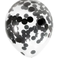Balony gumowe z czarnym konfetti 30 cm 4 szt.