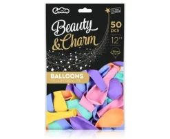 Balony lateksowe Beauty&Charm, makaronowe PASTEL MIX 12 cali 50 szt.