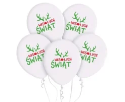 Balony lateksowe WESOŁYCH ŚWIĄT Rogi Renifera 12 cali 5 szt.