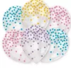 Balony nadruk Konfetti 11 cali 6 szt MIX