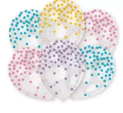 Balony nadruk Konfetti 11 cali 6 szt MIX