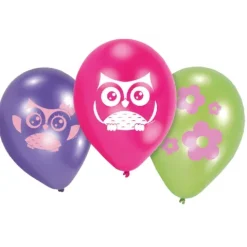 Balony nadruk Sówki 9 cali 6 szt