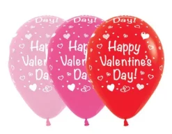 Balony Sempertex Happy Valentines Day 12'' 12 szt Czerwone