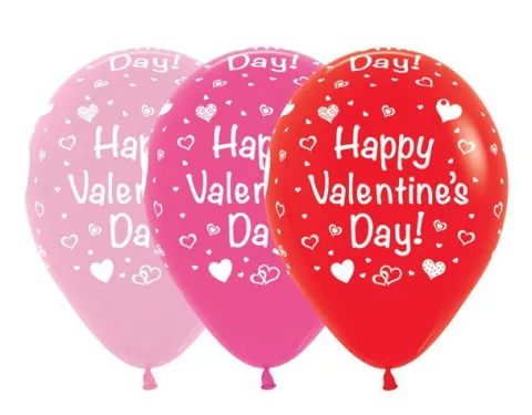 Balony Sempertex Happy Valentines Day 12'' 12 szt Czerwone