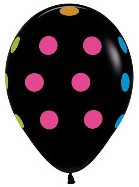 Balony Sempertex Kropki 12'' 12 szt Neonowe
