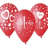 Balony serca nadruk 12'' 25 szt