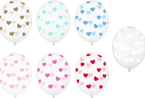 Balony Serduszka Crystal Clear 30cm 1 szt. kolor do wyboru
